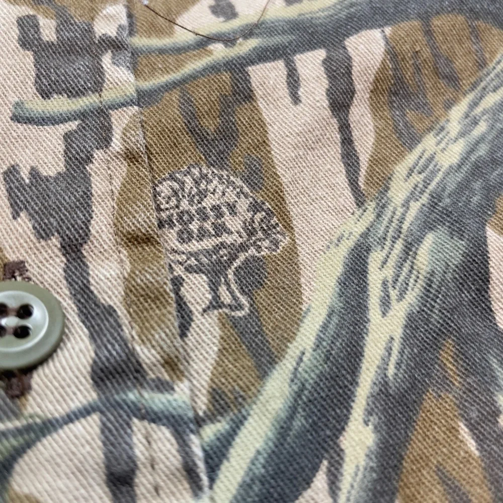 VTG 80s 90s NRA Gun Bark Camouflage Short Sleeve Button Up Shirt XL USA Hunting - Picture 5 of 9
